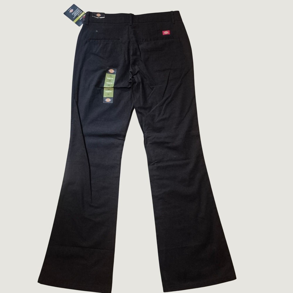 Dickies Flex Twill Pant Size 6R Slim Fit Boot Cut Cotton Blend Blk Workwear NWT - Picture 10 of 12